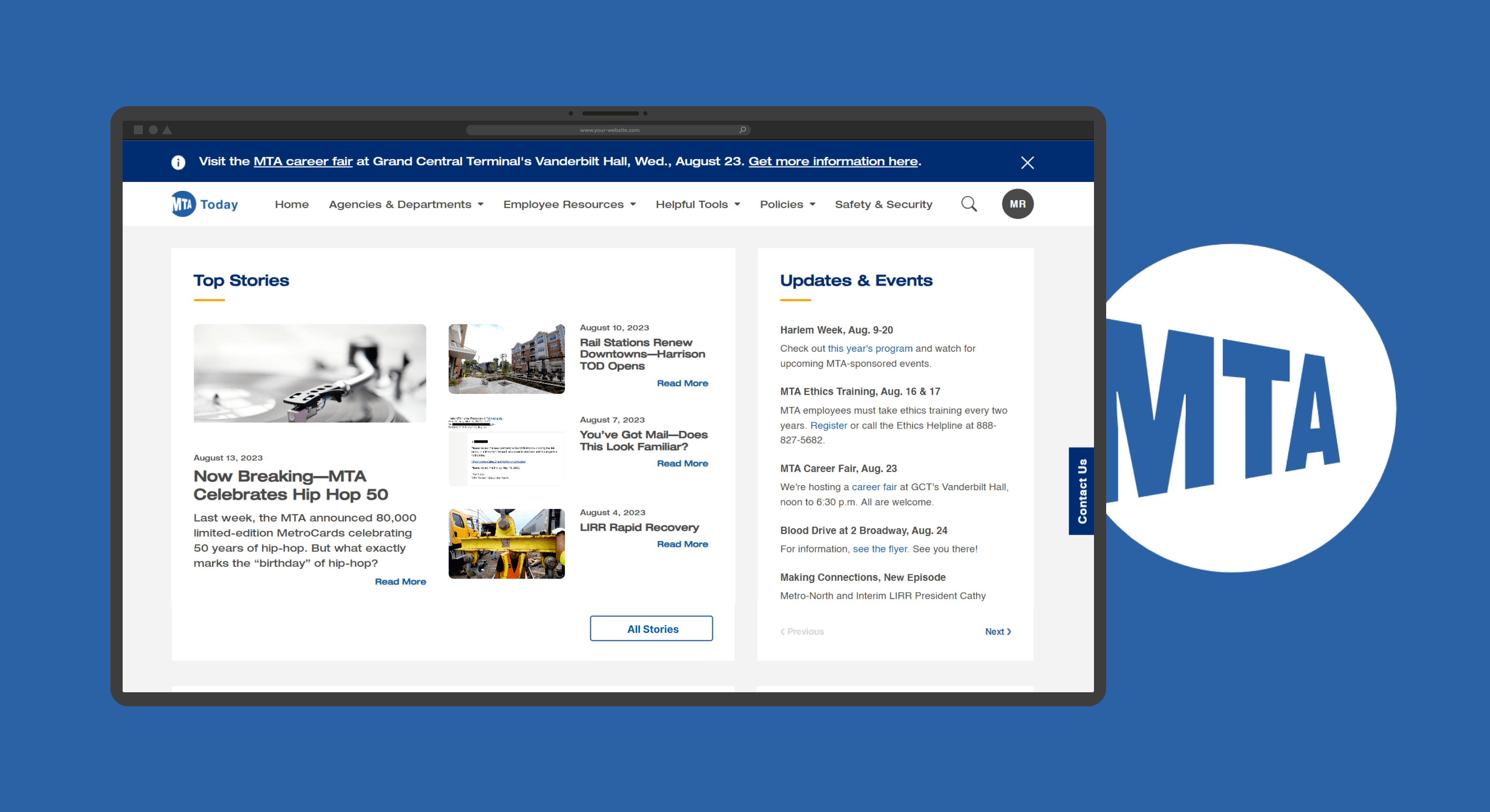 MTA Intranet redesign preview